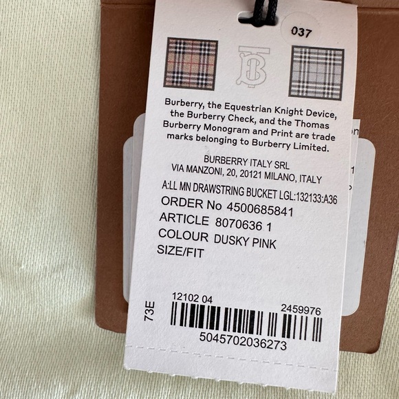 Burberry Mini TB Bucket Bag pink leather NEW
